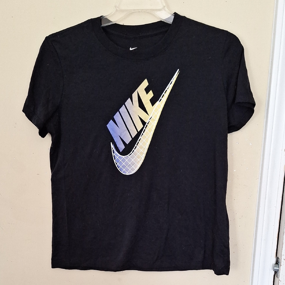 Nike Black Short Sleeve Tee with Iridescent Logo